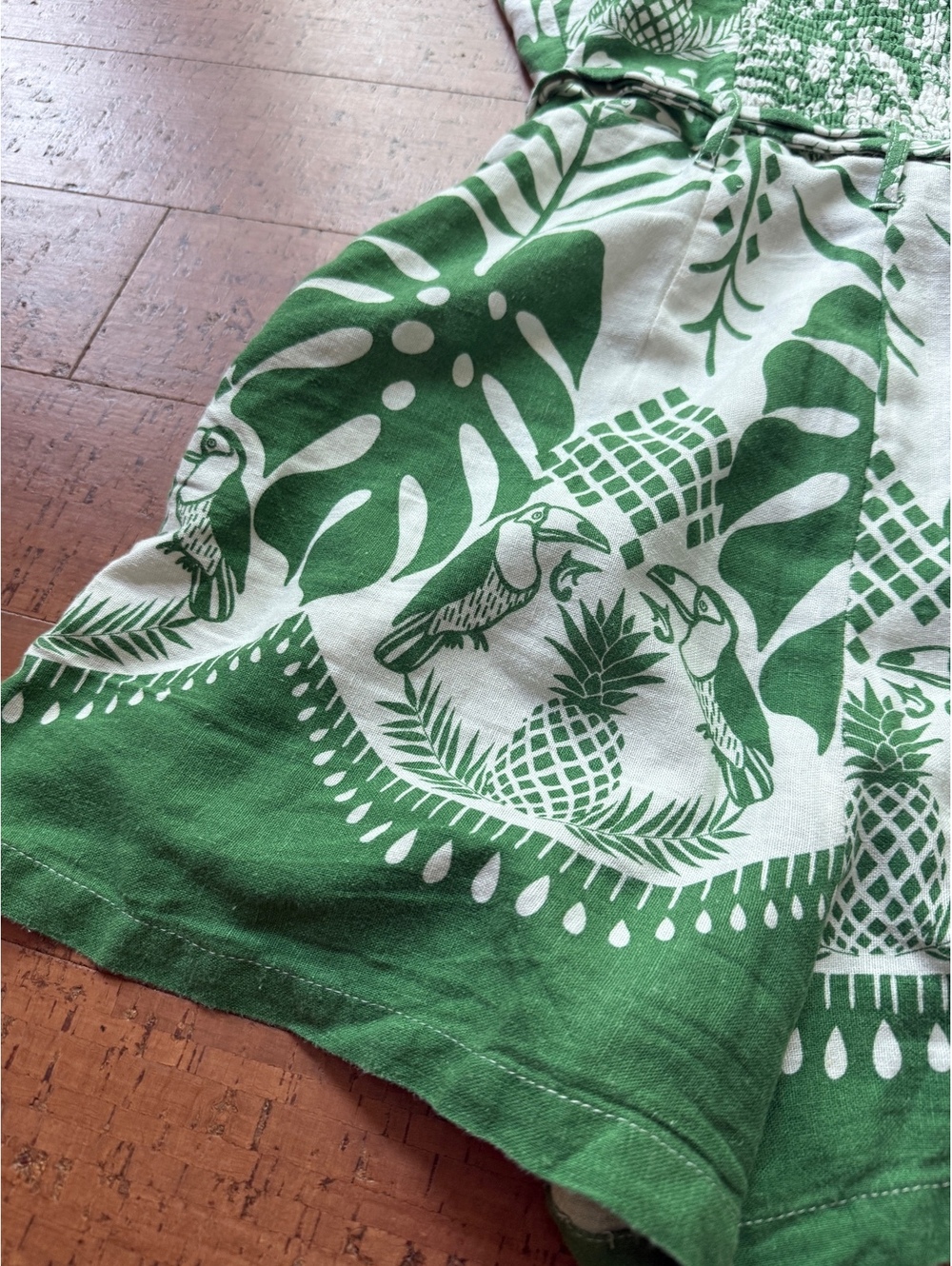 Rachel Zoe Tropical Toucan Linen Blend Romper Size 8 - Picture 5 of 7